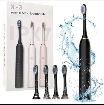 X-3 Sonic Electric Toothbrush Rechargeable Smart Timer Teeth Whitening Toothbrush for Adults Kids IPX7 Waterproof Automatic Dental Oral Care with 4 Replacement Brush Heads